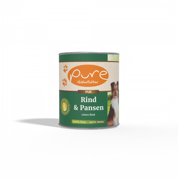 Hundemenü Rind & Pansen, Rind PUR 800g