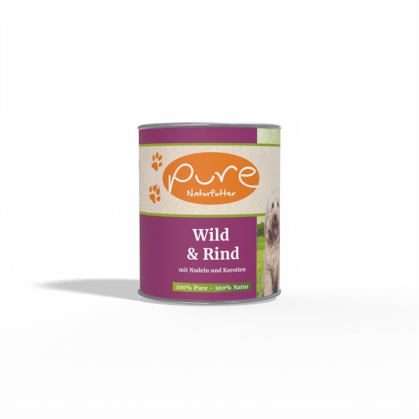 Hundemenü Wild & Rind mit Nudeln und Karotten 800g